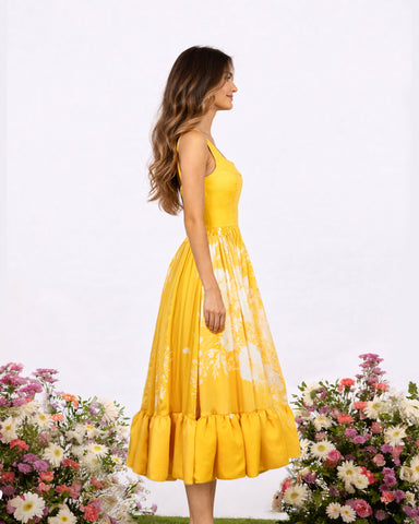 Dahlia Summer Satin Midi Dress