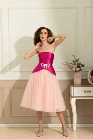 Audrey Pink Corset Top and Pink Skirt