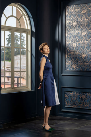 Audrey Navy white Dress
