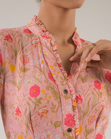 Dahlia Pink Floral Midi