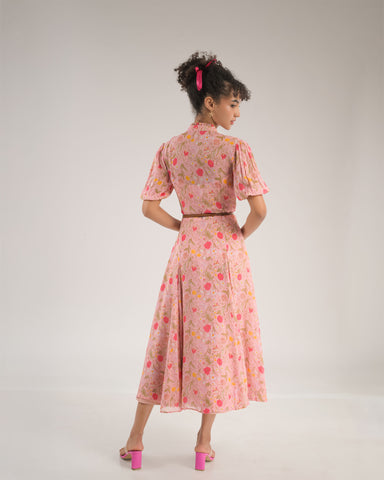 Dahlia Pink Floral Midi