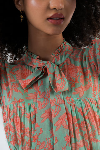 Dahlia Turquoise Coral Midi